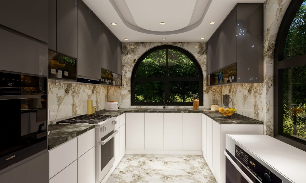 classy U shaped kitchen